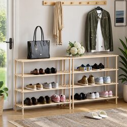 4-Tier Wooden Shoe Rack - Simple and Effective