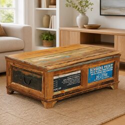 Vintage Coffee Table with Spacious Storage Compartment