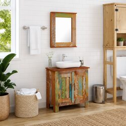 Confidently Chic Reclaimed Wood Vanity Set 60cm High