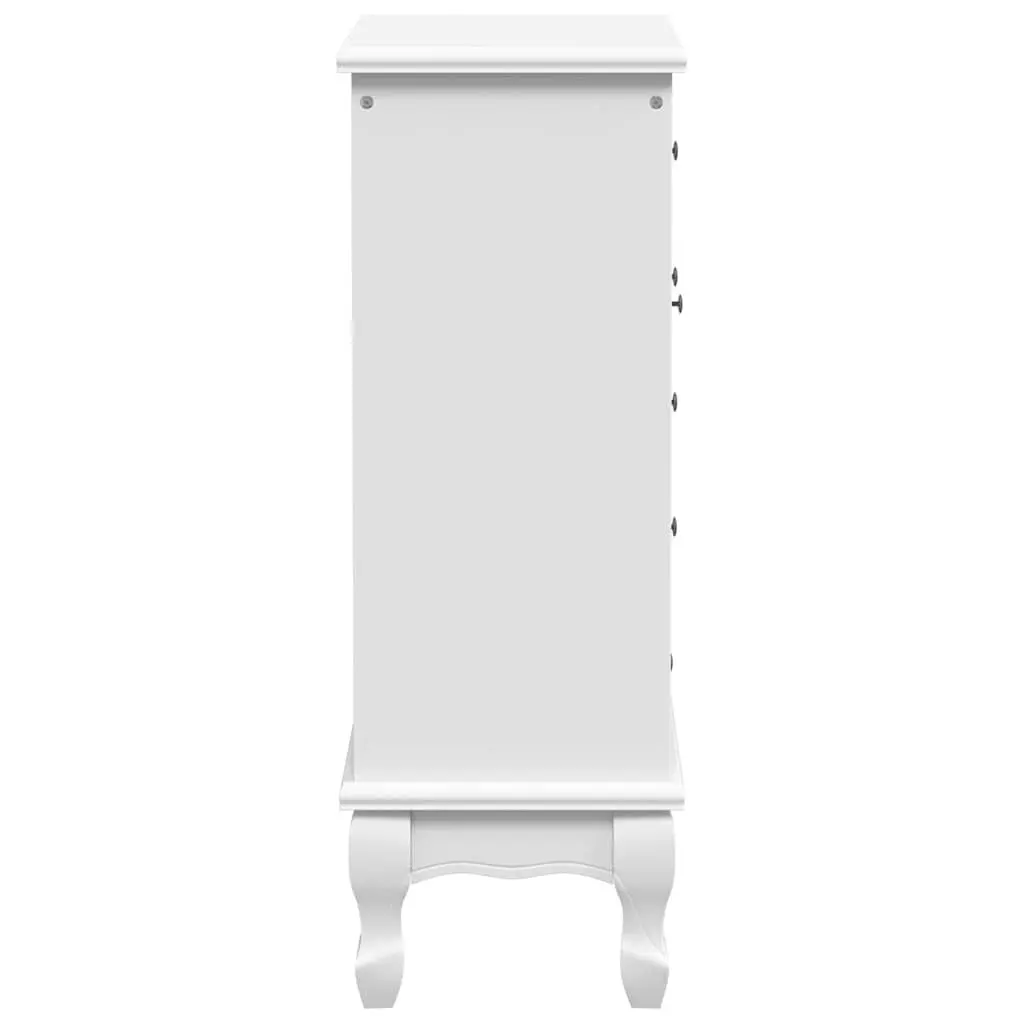 Chest of Drawers White 5 Drawer Cabinet Storage Unit with 2 Shelves for Home Furniture