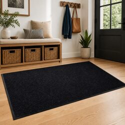 Compact Black Door Mat 120 x 180 cm, Easy to Maintain