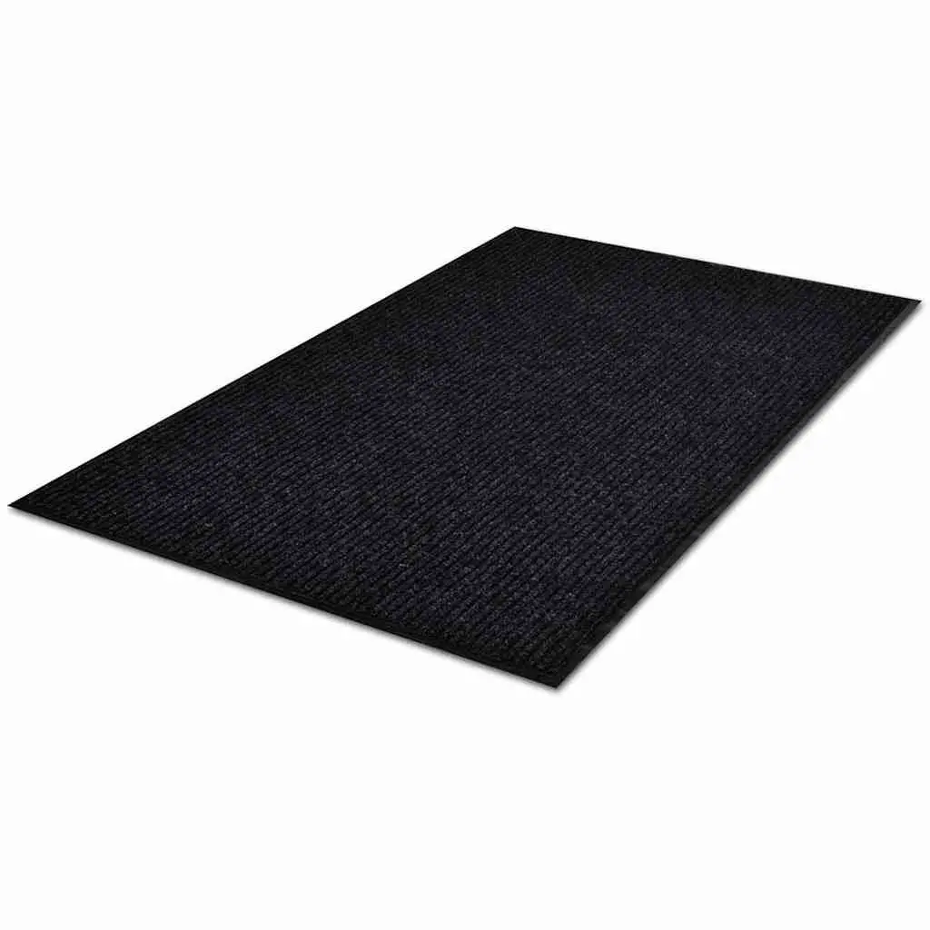 Door Mat Black 120 x 180 cm Non-Slip PVC Backing Indoor Outdoor