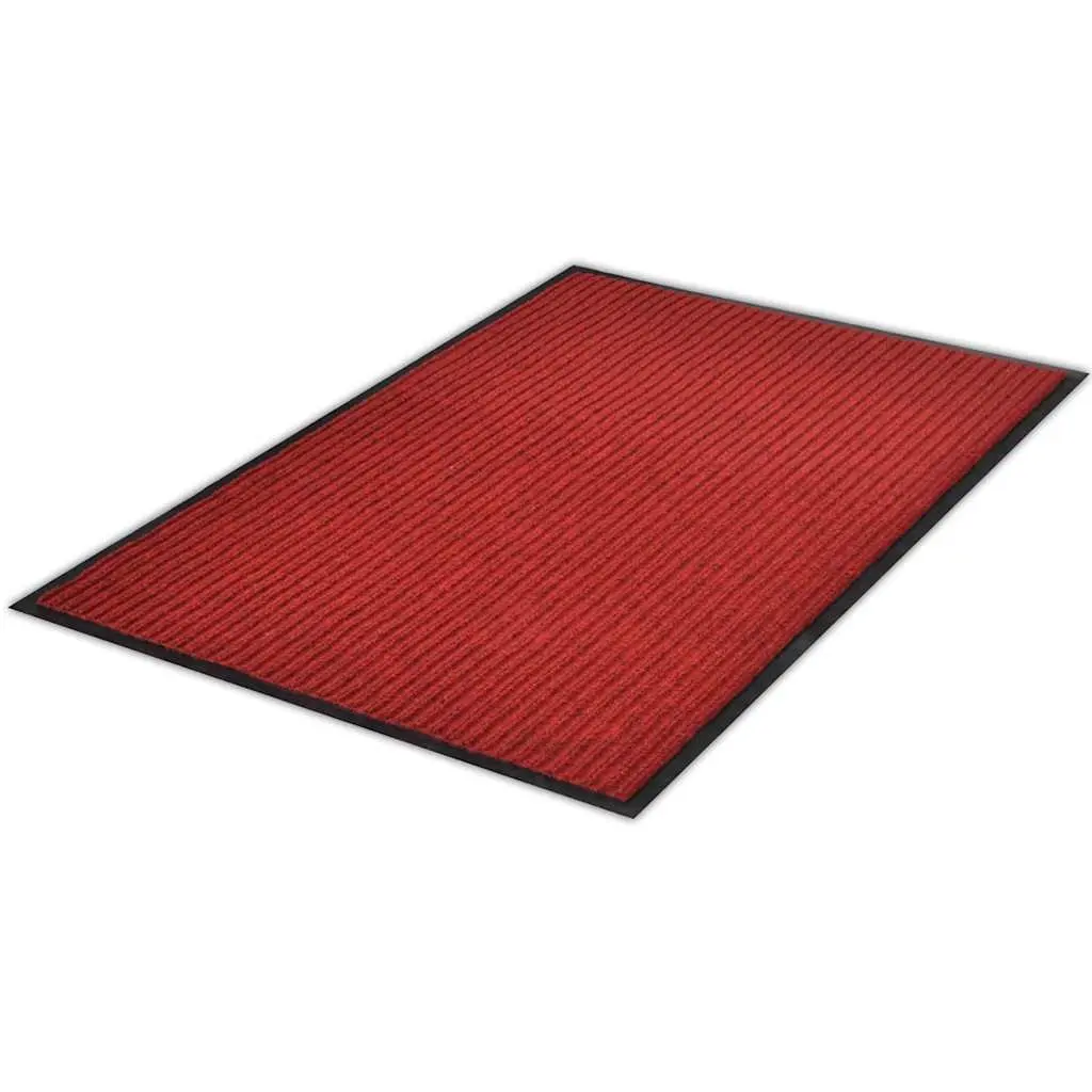 Door Mat Red 90 x 120 cm PVC Non-Slip Backing Home Office Entrance Dirt Mud