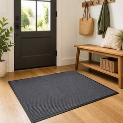 Friendly Grey Door Mat: 120 x 180 cm with PVC Backing