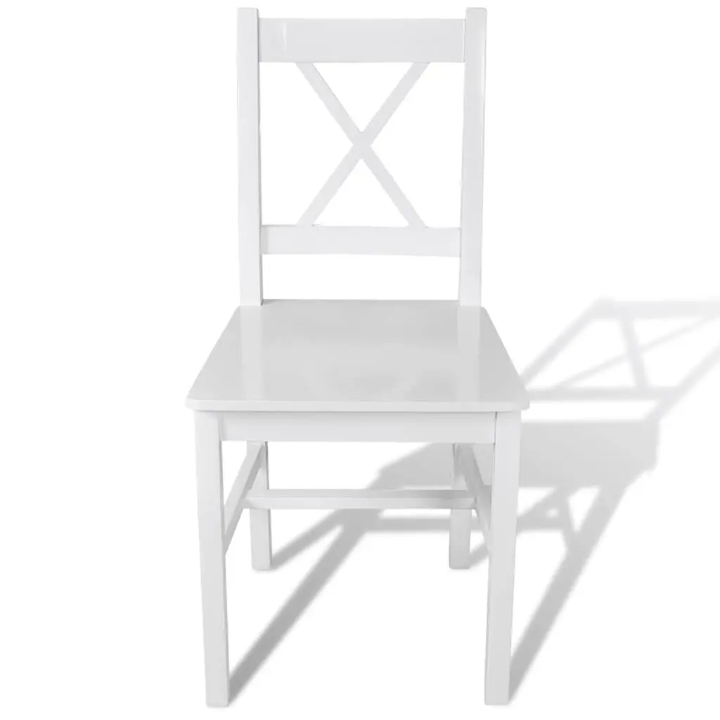 Dining Chairs Set 2 pcs White Kitchen Room Furniture Wooden Seating Elegant