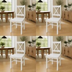 Dining Chairs Set 4 pcs White Kitchen Seating Ergonomic Design Smooth