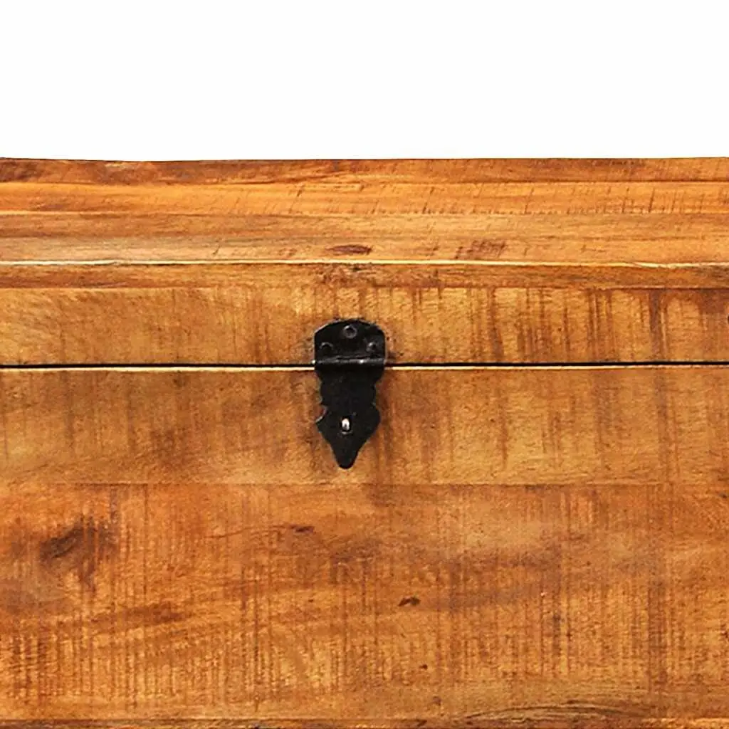 Storage Chest Set 2 Pieces Brown Handmade Wooden Home Organization Furniture