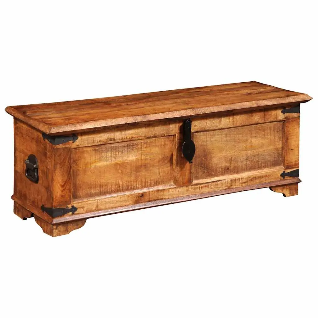 Storage Chest Solid Wood Handmade Rough Mango Brown Cabinet Box Bedroom Living