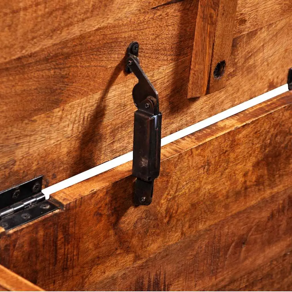Storage Chest Solid Wood Handmade Rough Mango Brown Cabinet Box Bedroom Living