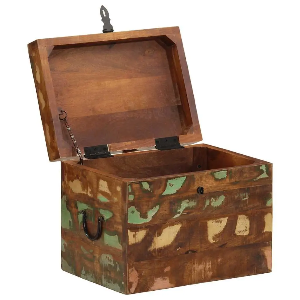 Reclaimed Wood Storage Box Brown Antique Style Large Storage Chest