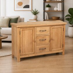 Efficient Storage with Our Solid Oak Wooden Sideboard