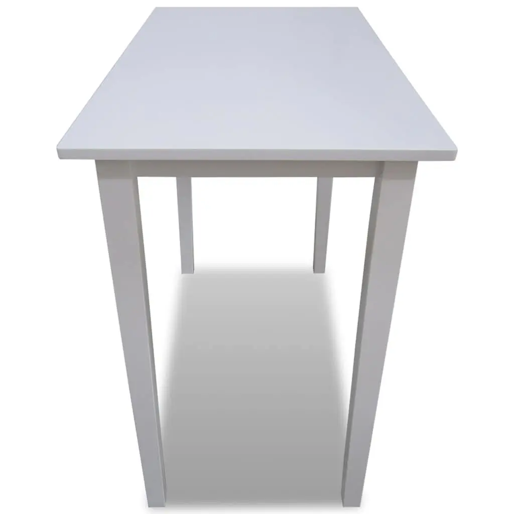 Wooden Bar Table White Real Wood Veneer Top Rubberwood Legs Easy to Clean