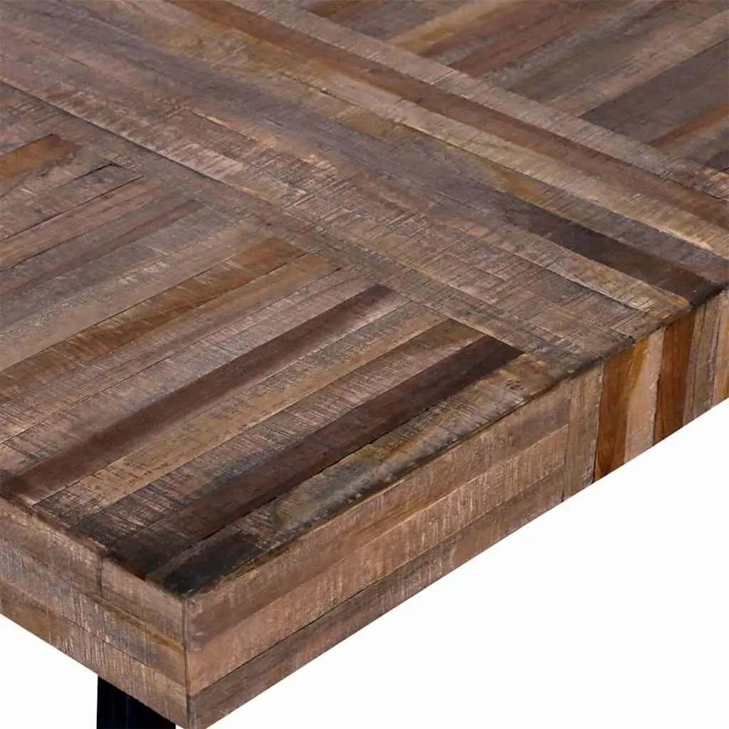 Coffee Table Brown Square Reclaimed Teak Wood Solid Accent Living Room