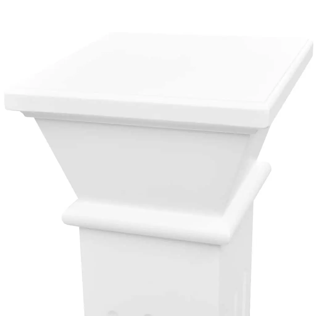 Square Pillar Plant Stand White Indoor Outdoor Display Pedestal