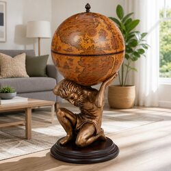 Atlas Globe Bar Cabinet: Compact and Elegant Storage