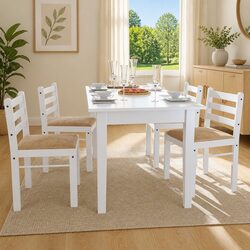 Chic and Simple Dining Chairs Set of 4 in White