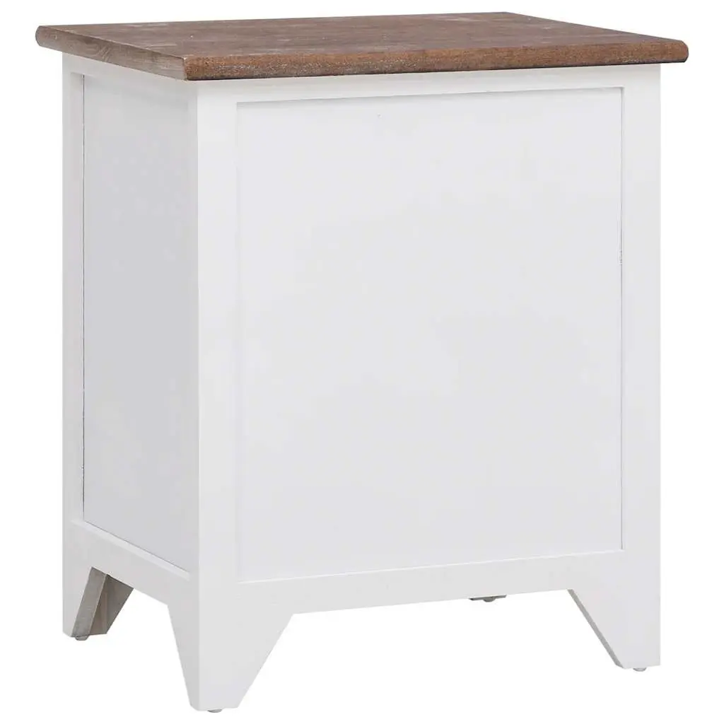 Bedside Tables Brown White 2 Drawers Storage Cabinets Bedroom