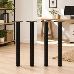 Compact Black Adjustable Table Legs - Set of 4