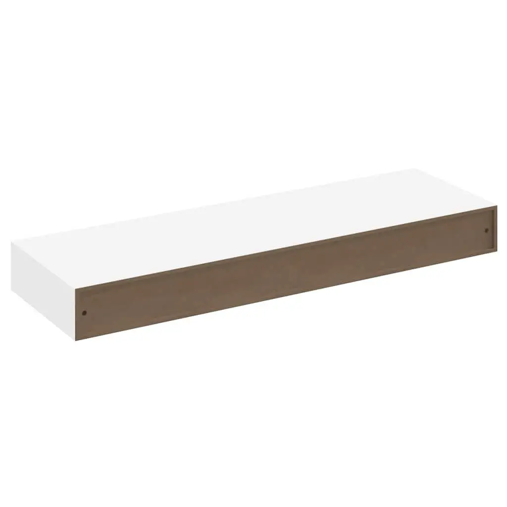 White Wall Display Shelf with Drawer Storage Books DVDs Home Decor Organiser
