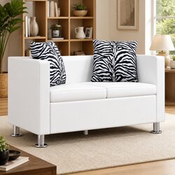 White 2-Seater Sofa