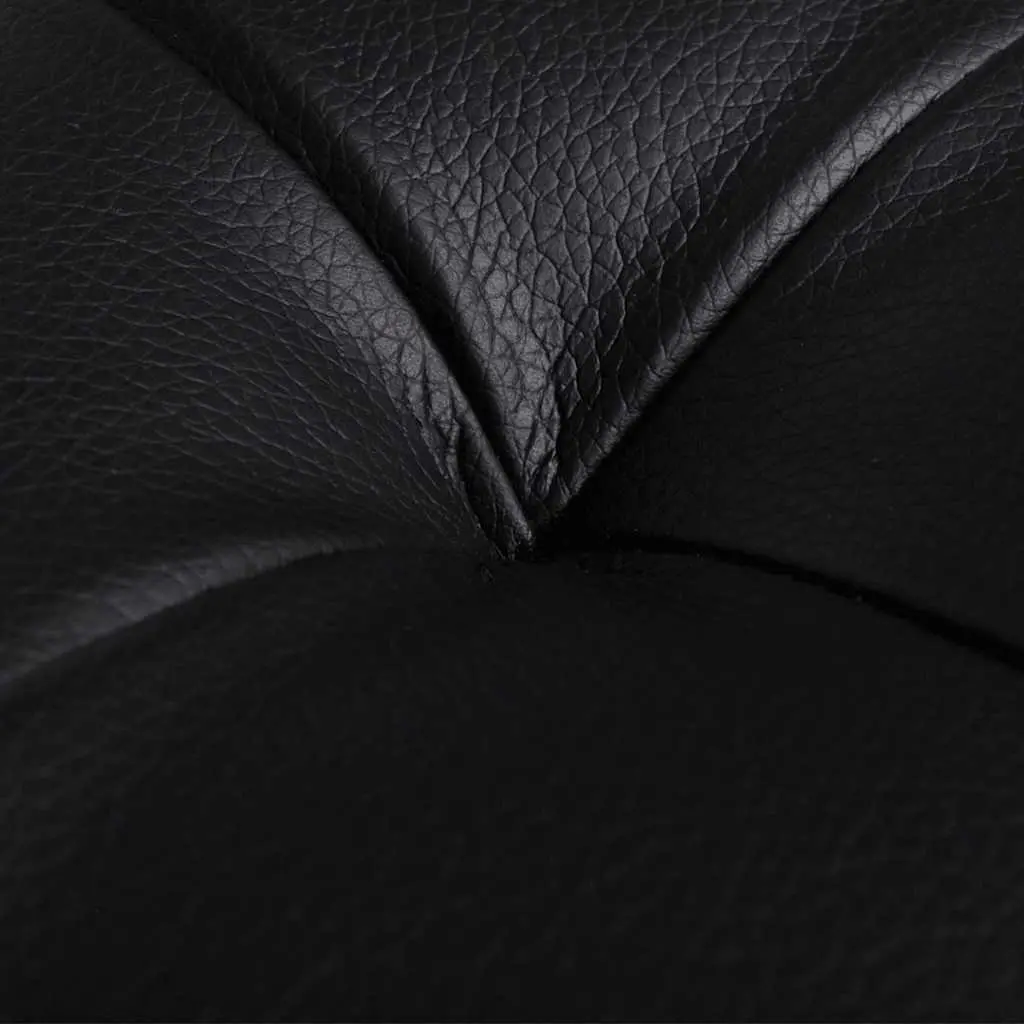 Storage Ottoman Black Faux Leather Extra Seating Coffee Table