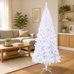 Artificial Christmas Tree 210cm White 910 Branches Indoor Seasonal Decoration