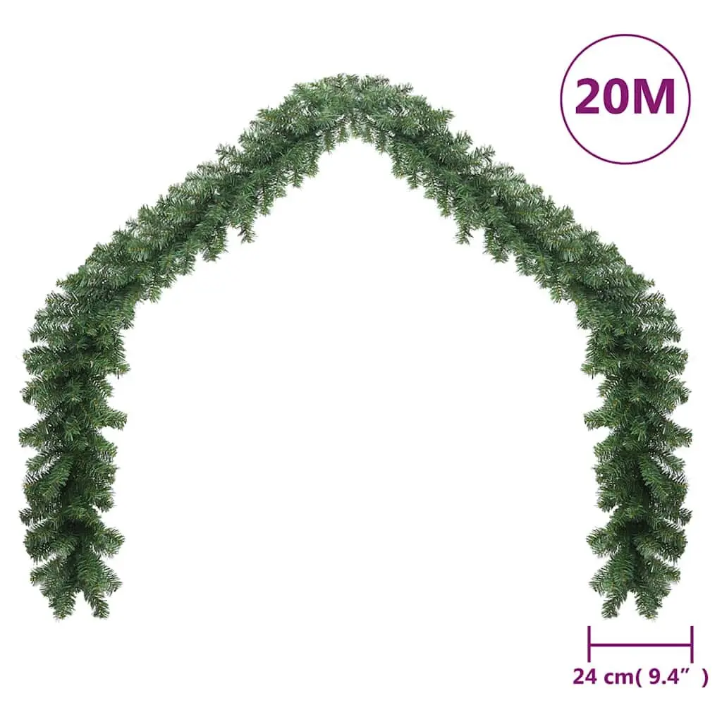 Christmas Garland Green 20m LED Lights Indoor Outdoor Holiday Decoration