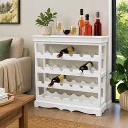 Compact White Wine Cabinet with Ample Storage