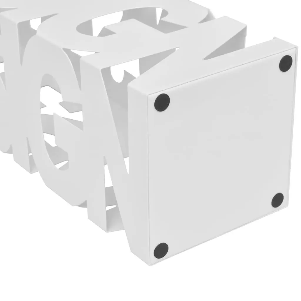 Umbrella Stand White 48.5cm Powder-coated Steel Removable Drip Tray