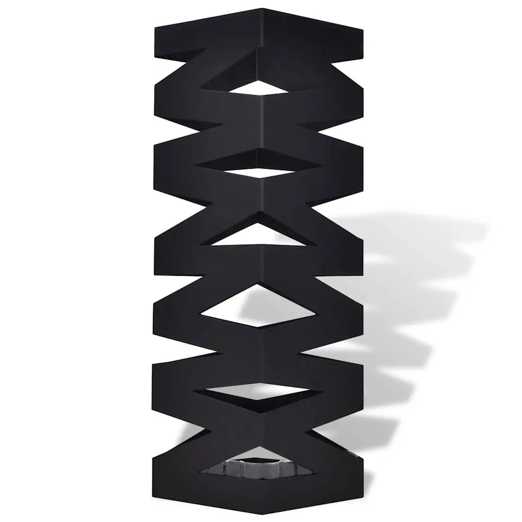 Umbrella Stand Black 48.5cm Steel Removable Drip Tray
