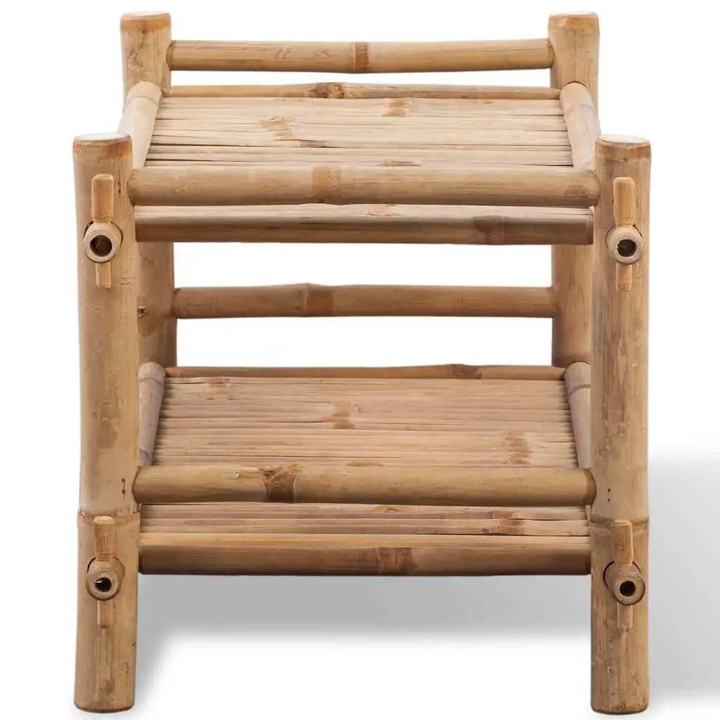 2-Tier Bamboo Shoe Rack Brown Lightweight Footwear Storage Organiser