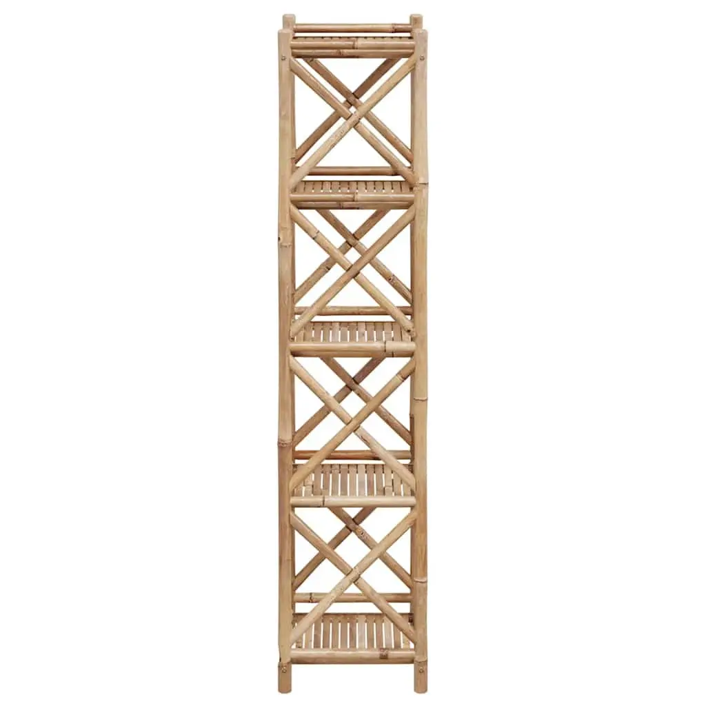 Bamboo Shelf 5-Tier Square Standing Bookcase Display Storage Brown