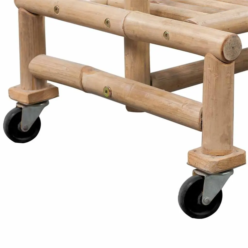 Bamboo Clothes Rack Brown with Shelf and 4 Castors