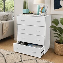 Compact Sideboard with 4 Drawers and Easy Assembly
