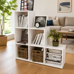 Simple and Elegant White Staircase Bookcase