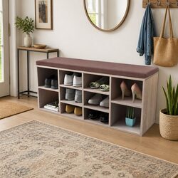 Compact Shoe Storage Bench with 10 Compartments for Shoes