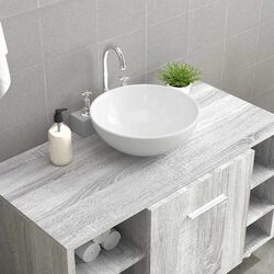 Compact and Stylish White Ceramic Countertop Basin