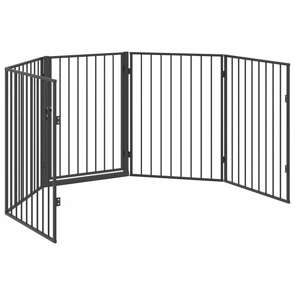 Fireplace Fence Black Steel Swing Gate Pet Safety Barrier