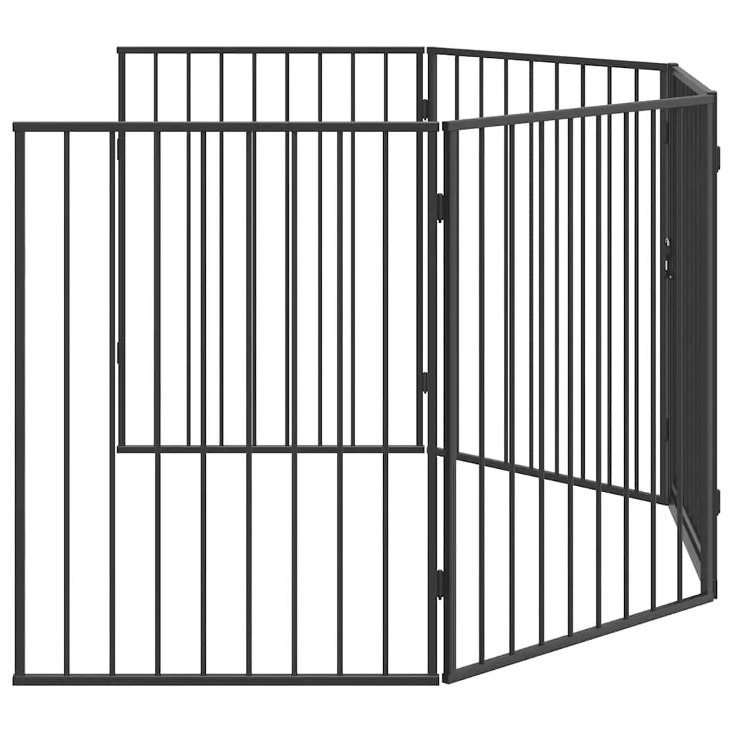 Fireplace Fence Black Steel Swing Gate Pet Safety Barrier