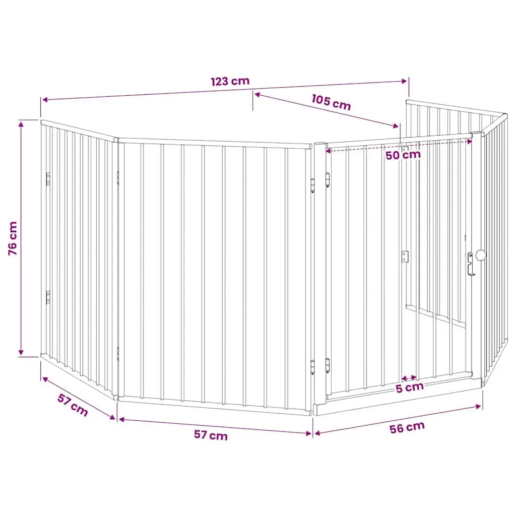 Fireplace Fence Black Steel Swing Gate Pet Safety Barrier