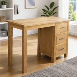 Solid Oak Wood Desk: Compact and Reliable Storage Solution