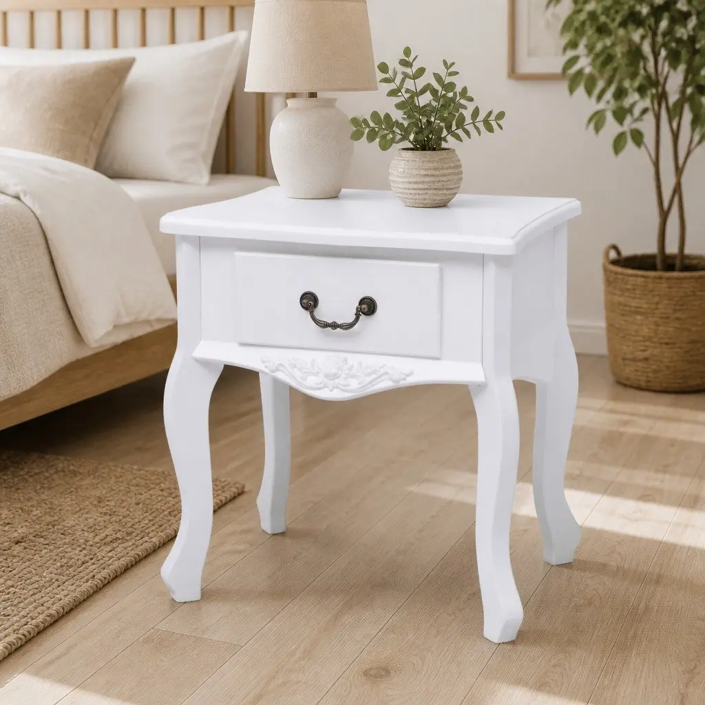 White Bedside Cabinet for Essential Storage