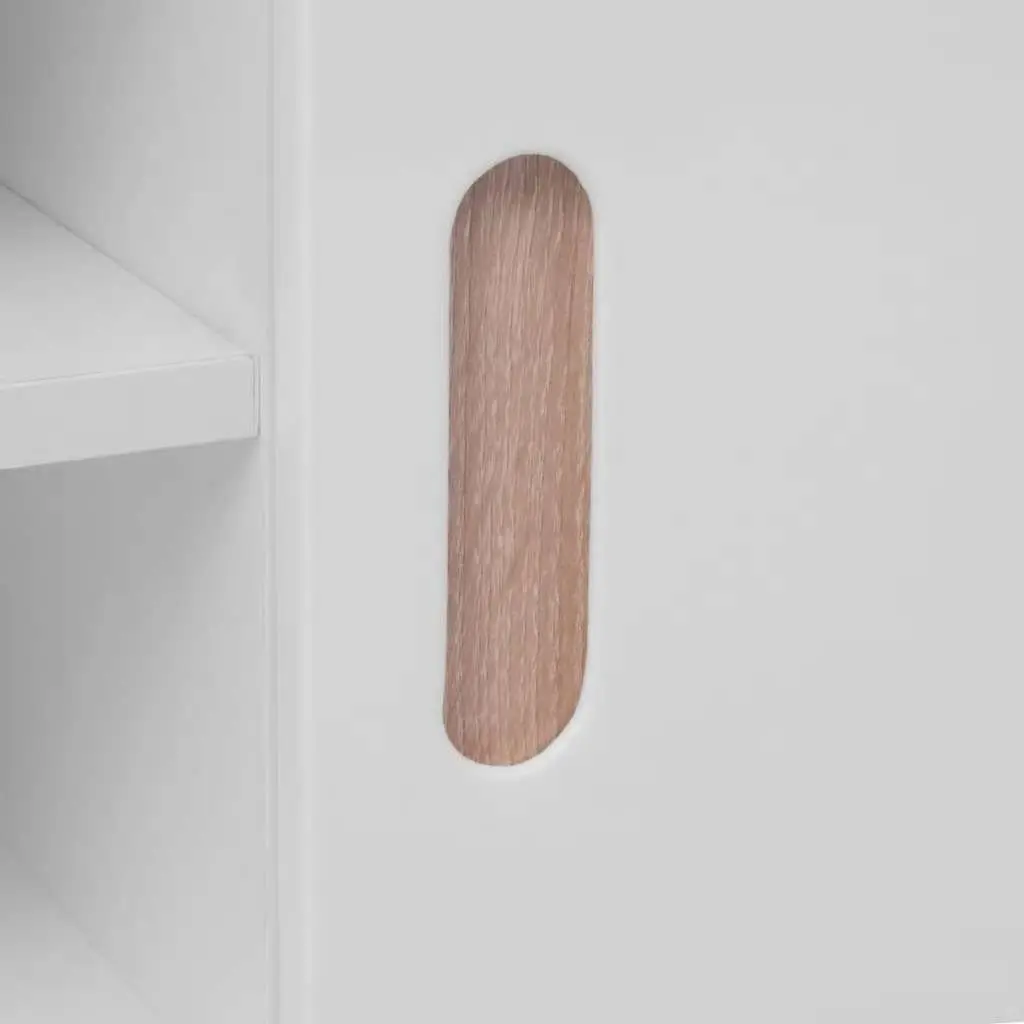TV Stand White MDF High Gloss Storage Cabinet Entertainment Unit