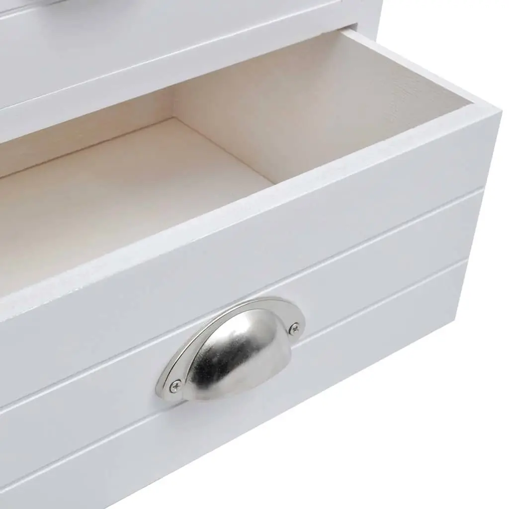 Bedside Tables White 2 pcs French Country Style Nightstands Compact Storage