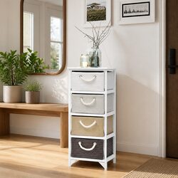 Compact 4-Drawer Wooden Cabinet for Organized Spaces