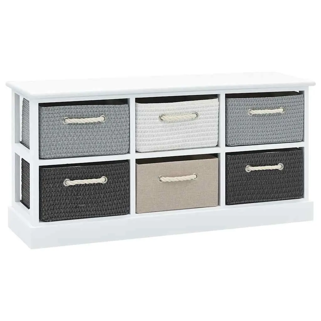 Storage Bench Multicolour 6 Drawers Wooden Hallway Entryway Bedroom Living Room Cabinet