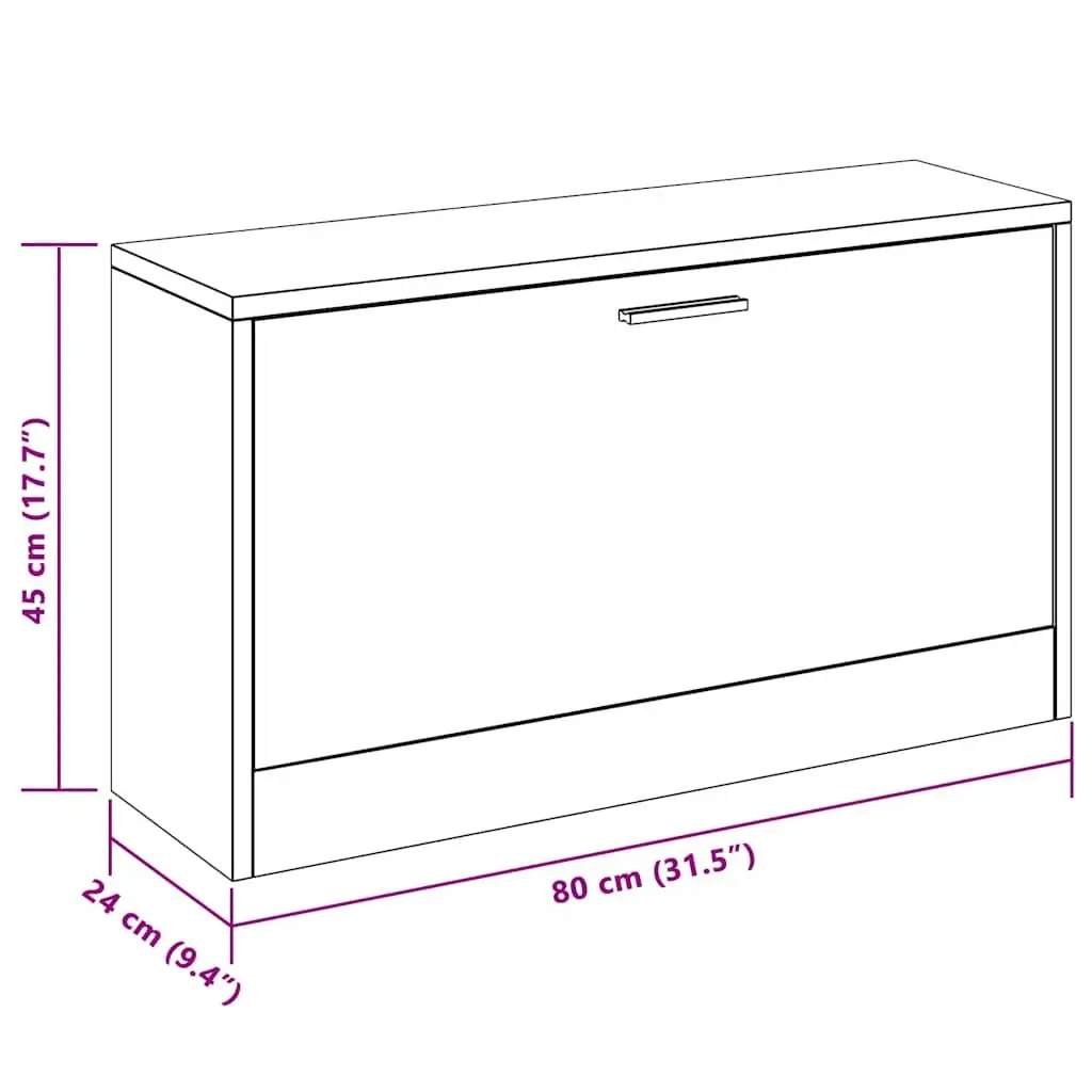 Shoe Storage Bench Brown Seating Entryway Cabinet Organiser Oak Wood