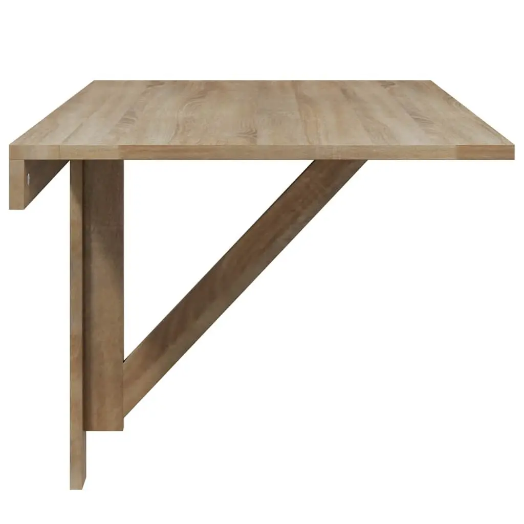 Folding Wall Table Brown 100x60 cm Space Saving Kitchen Desk Mounted Foldable