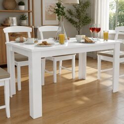 Dining Table 140x80 cm White Kitchen Room Furniture Modern Contemporary Design