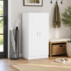7-Shelf Shoe Cabinet in White